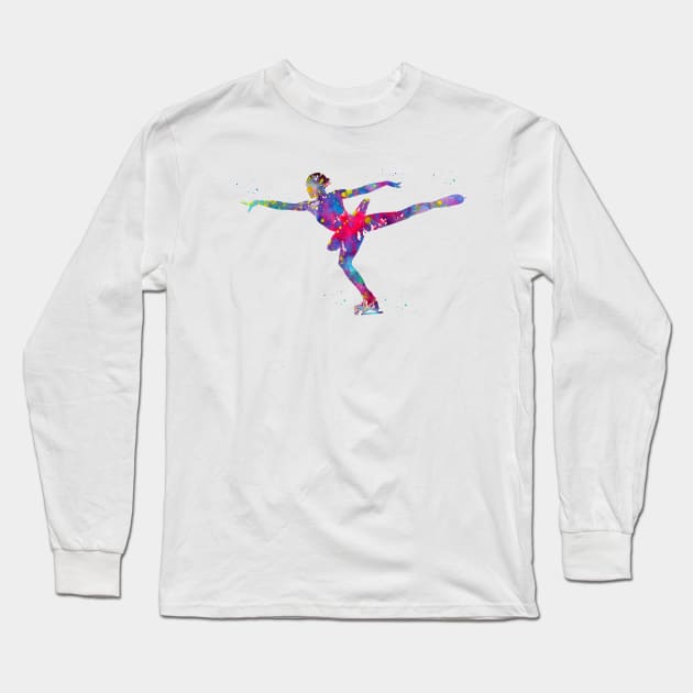 Ice Skater Long Sleeve T-Shirt by erzebeth